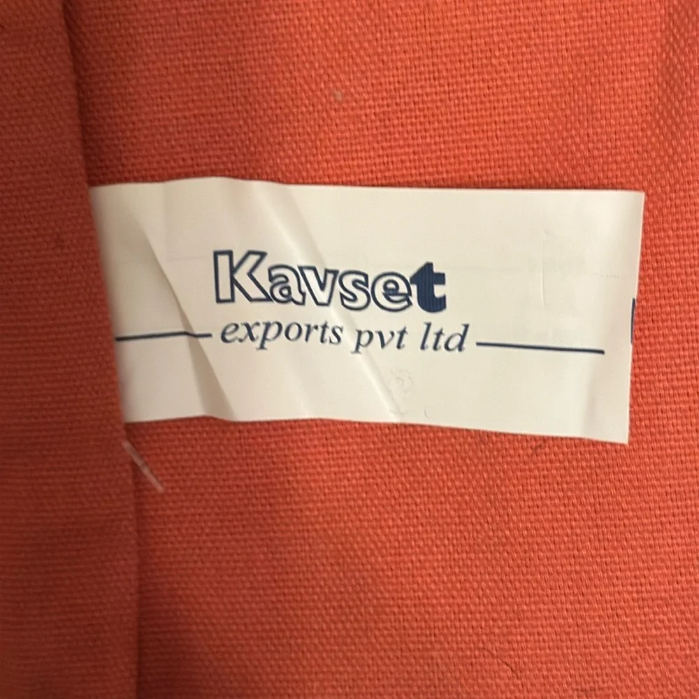 Kavset Pillow Knit case Cover NWT tan and peach pompoms 14” x 18” west elm